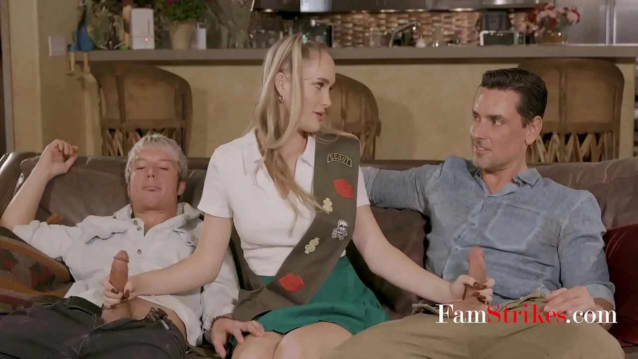 An Innocent Girl Scout Turns Out To Be A Slutty Model And The Family Wants Dibs On Her Teen Ass